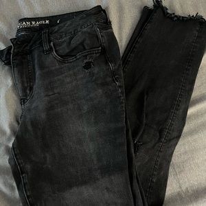 American Eagle Distressed Black Jeggings